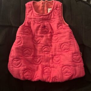 Pink Quilted Heart Pattern Kids Vest